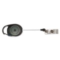 Office Jansan | Advantus 75551 30 in. Extension Carabiner-Style Retractable ID Card Reel - Smoke (12/Pack) image number 1