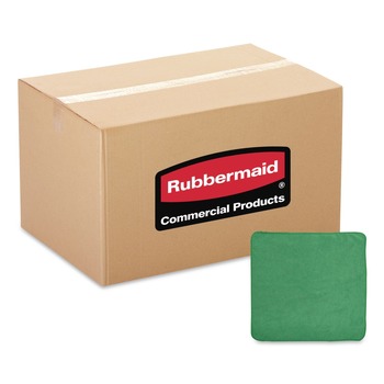 Rubbermaid Commercial 16 in. x 16 in. Microfiber Cleaning Cloths - Green (24/Pack)