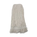Mops | Boardwalk BWK424RCT 24 oz. Rayon Pro Loop Web/Tailband Wet Mop Head - White (12/Carton) image number 0