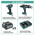 Combo Kits | Makita GT200D-BL4025 40V max XGT Brushless Lithium-Ion 1/2 in. Cordless Hammer Drill Driver and 4-Speed Impact Driver Combo Kit with 2.5 Ah Lithium-Ion Battery Bundle image number 1