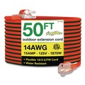Office Electronics & Batteries | GoGreen Power GG-13850 50 ft. 15 Amps 14 AWG Outdoor Extensioin Cord - Orange image number 0