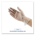 New Year New Savings! Save $25 off $150 | Boardwalk BWK361XLBX 3.6 mil 9.5 in. Long Powder-Free Exam Vinyl Gloves - Extra Large, Clear (100/Box) image number 7