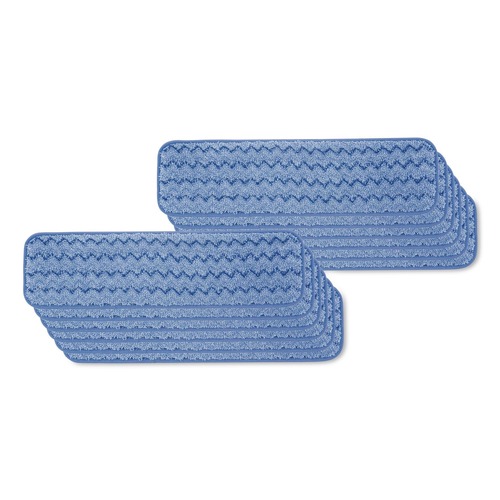 Sponges & Scrubbers | Rubbermaid Commercial FGQ41100BL00 24 in. Long Split Nylon/Polyester Blend Microfiber Wet Room Pads - Blue (12/Carton) image number 0