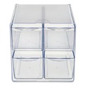 Mothers Day Sale! Save an Extra 10% off your order | Deflecto 350301 6 in. x 7.2 in. x 6 in. 4 Compartments 4 Drawers Stackable Plastic Cube Organizer - Clear image number 1