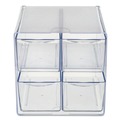 Office Jansan | Deflecto 350301 6 in. x 7.2 in. x 6 in. 4 Compartments 4 Drawers Stackable Plastic Cube Organizer - Clear image number 1