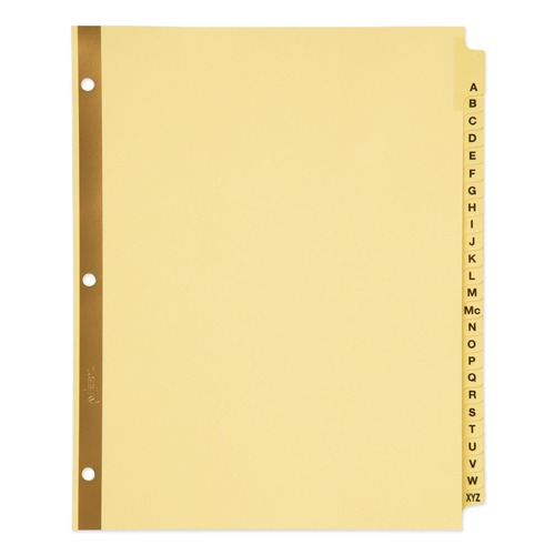 Mothers Day Sale! Save an Extra 10% off your order | Avery 11306 11 in. x 8.5 in. 25-Tab Preprinted Laminated A to Z Tab Dividers with Gold Reinforced Binding Edge - Buff (1-Set) image number 0