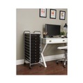 Office Jansan | Advantus 34007 1 Shelf 10 Drawers 13 in. x 15.38 in. x 37.75 in. Metal Portable Drawer Organizer - Matte Gray/Smoke image number 3