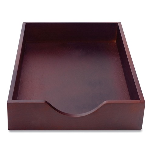 Just Launched | Carver CW07223 10.25 in. x 12.5 in. x 2.5 in. 1 Section Legal Size Hardwood Stackable Desk Tray - Mahogany image number 0