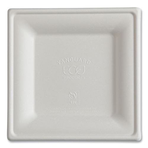 Office & Office Supplies | Eco-Products EP-P021NFA 6 x 6 Vanguard Renewable and Compostable Sugarcane Plates - White (500/Carton) image number 0