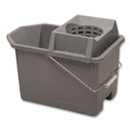 Office Jansan | Rubbermaid Commercial FG619400STL 15 qt. Pail/Strainer Combination - Steel Gray image number 3