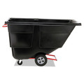 Trash & Waste Bins | Rubbermaid Commercial FG131400BLA Rotomolded Plastic Rectangular 850 lbs. Capacity Tilt Truck - Black image number 1