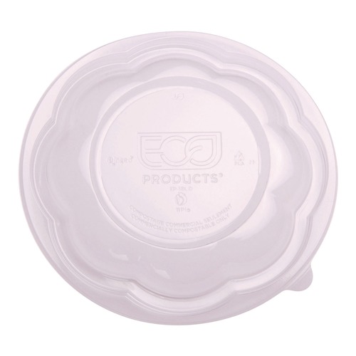 Office Jansan | Eco-Products EP-SBLID Salad Bowl Lid for 24, 32, 48 oz. Bowls - Clear (300/Carton) image number 0