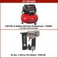 Compressor Combo Kits | Porter-Cable C2002-PIN138 0.8 HP 6 Gallon Oil-Free Pancake Air Compressor and 23 Gauge 1-3/8 in. Pin Nailer Kit Bundle image number 1