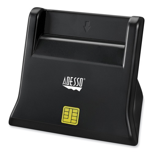 Adesso 3.2 in. x 2.5 in. x 2.5 in. USB Smart Card Reader