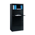 Office Filing Cabinets & Shelves | Alera 26144 30 in. x 18.62 in. x 67.62 in. Five Legal/Letter/A4-Size File Drawers Lateral File Cabinet - Black image number 3