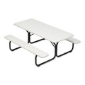 Office Jansan | Iceberg 65923 72 in. x 30 in. x 29 in. IndestrucTable Classic Rectangular Picnic Table - Platinum/Gray image number 1