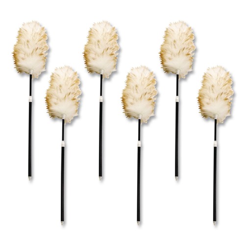 Cleaning Brushes | Rubbermaid Commercial FG9C04000000 Telescoping Lambswool Duster with 30 in. to 42 in. Handle (6/Carton) image number 0