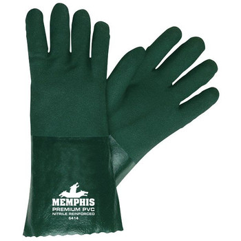 Memphis Gloves 24-Piece Premium Chemical-Resistant PVC Gloves - Large, Green