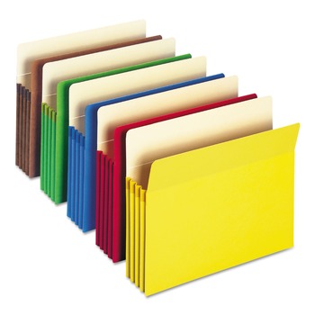 Smead 3.5 in. Expansion Colored File Pockets - Letter, Assorted (25/Box)