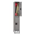 Office & Office Supplies | Tennsco DTS-121836-1-MGY 12 in. x 18 in. x 78 in. Single Stack Double Tier Locker with Legs - Medium Gray image number 0
