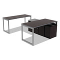 Office Desks & Workstations | Alera ALELSTB24GR Open Office Desk Series Adjustable O-Leg 24 in. Desk Base - Silver image number 10