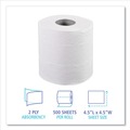 Cleaning & Janitorial Supplies | Boardwalk 6155B 4.5 in. x 4.5 in. 2-Ply Septic Safe Toilet Tissue - White (96/Carton) image number 5