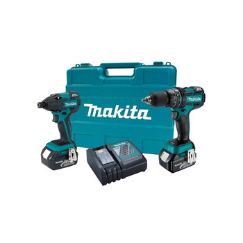 Factory Reconditioned Makita LXT 18V Cordless Lithium-Ion Brushless 1/2 in. Hammer Drill and Impact Driver Combo Kit