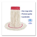 Cleaning & Janitorial Supplies | Boardwalk BWK503WHCT 5 in. Super Loop Cotton/Synthetic Fiber Wet Mop Head - Large, White (12/Carton) image number 10