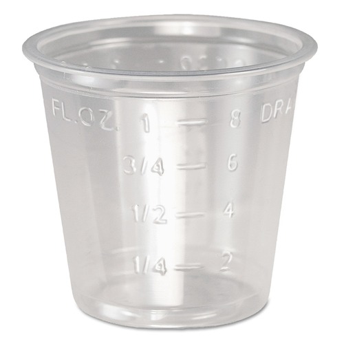 Cups and Lids | Dart P101M 1 oz. Graduated Plastic Medical and Dental Cups - Clear (5000/Carton) image number 0
