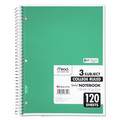Office Jansan | Mead 06710 11 in. x 8 in. Sheets 3-Subject Medium/College Rule Spiral Notebook - Random Assorted Cover Color image number 1