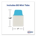 Office Jansan | Avery 74763 Ultra Tabs 1 in. x 1.5 in. 1/5-Cut Repositionable Mini Tabs - Assorted (80/Pack) image number 6