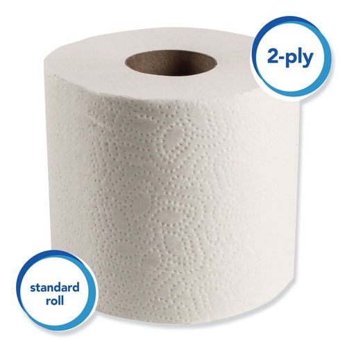 Paper Towels and Napkins | Scott 4460 Essential 2-Ply Septic Safe Standard Bathroom Tissue - White (550 Sheets/Roll) image number 0