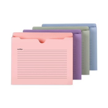 Smead 2 in. Expansion Letter Size Notes File Jackets - Assorted Colors (12/Pack)