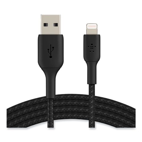 Electronic Adapters & Chargers | Belkin CAA002BT2MBK 6.6 ft. BOOST CHARGE Braided Apple Lightning to USB-A ChargeSync Cable - Black image number 0