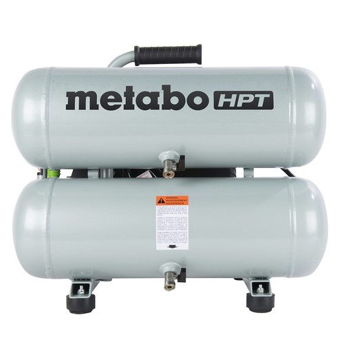 Portable Air Compressors | Factory Reconditioned Metabo HPT EC99SM 2 HP 4 Gallon Oil-Lube Twin Stack Air Compressor image number 0