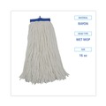 Cleaning Cloths | Boardwalk BWKRM32016 16 oz. Rayon Cut-End Lie-Flat Mop Head - White (12/Carton) image number 2