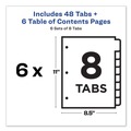 Office Jansan | Avery 11186 Ready Index 11 in. x 8.5 in. 8-Tab 1 to 8 Customizable TOC Dividers - Multicolor Tabs/White (6/Pack) image number 5