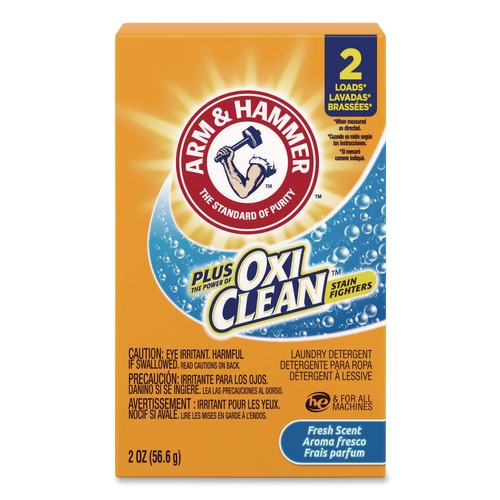 Cleaning & Janitorial Supplies | Arm & Hammer 57037-60000 Plus the Power of OxiClean Powder Detergent 2 oz Box 156/Carton image number 0