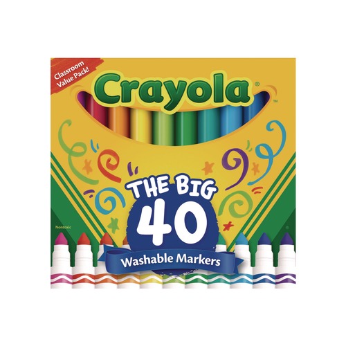 Markers | Crayola 587858 Ultra-Clean Broad Bullet Tip Washable Markers - Assorted Colors (1-Set) image number 0