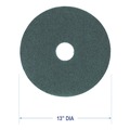 Office Jansan | Boardwalk BWK4013GRE 13 in. Diameter Heavy-Duty Scrubbing Floor Pads - Green (5/Carton) image number 5