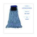 Mops | Boardwalk BWK903BL Loop-End Cotton with Scrub Pad Mop Head - Large (12/Carton) image number 6