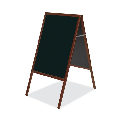  | MasterVision DKT30505052 Magnetic Cherry Wood Frame 27 in. x 34 in. Wet Erase Board - Black image number 0