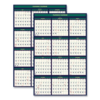 House of Doolittle 12-Month (July-June): 2025-2026 and 12-Month (Jan-Dec): 2026 24 in. x 37 in. Four Season Erasable Business/Academic Recycled Wall Calendar