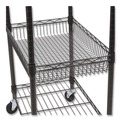 Office Jansan | Alera ALESW342416BA 28 in. x 16 in. x 39 in. 500-lbs. Capacity 3-Tier Wire Rolling Cart - Black Anthracite image number 2