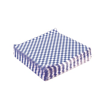 Paterson WG01014 12 in. x 12 in. Grease-Resistant Food Wrap - Blue Check (5000/Carton)