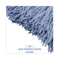 Mops | Boardwalk BWK2024B #24 Cotton/Synthetic Fiber Cut-End Standard Mop Head - Blue (12/Carton) image number 6