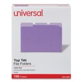  | Universal UNV10505 Deluxe Colored Top 1/3-Cut Tabs Letter Size File Folders - Violet/Light Violet (100/Box) image number 1