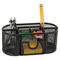 Rolodex 1746466 Mesh Pencil Cup Organizer, Four Compartments, Steel, 9 1/3 X 4 1/2 X 4, Black image number 1