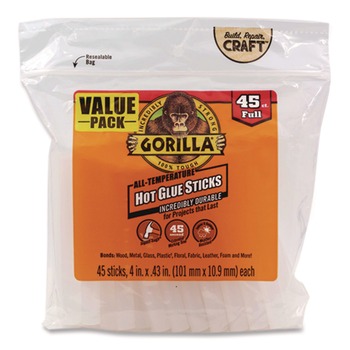 Gorilla Glue 3034502 0.43 in. x 4 in. Hot Glue Sticks - Dries Clear (45/Pack)