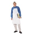 Bib Overalls | Ansell KCC 44481 28 in. x 40 in. A40 Film Laminate Liquid/Particle Protection Apron - White (100/Carton) image number 1